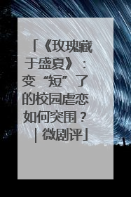 《玫瑰藏于盛夏》：变“短”了的校园虐恋如何突围？｜微剧评
