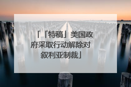 「特稿」美国政府采取行动解除对叙利亚制裁