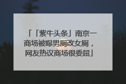 「紫牛头条」南京一商场被曝男厕改女厕，网友热议商场很委屈