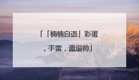 「楠楠自语」彩蛋，手雷，邋遢帅
