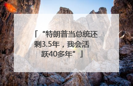 “特朗普当总统还剩3.5年，我会活跃40多年”