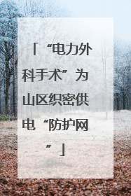 “电力外科手术”为山区织密供电“防护网”