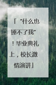 “什么也锤不了我”！毕业典礼上，校长激情演讲