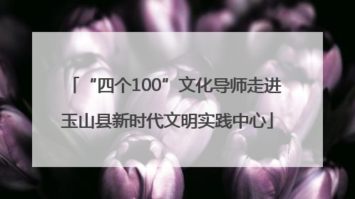 “四个100”文化导师走进玉山县新时代文明实践中心