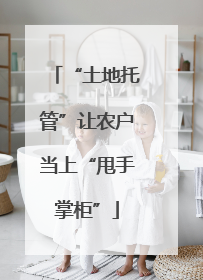 “土地托管”让农户当上“甩手掌柜”