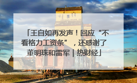 王自如再发声！回应“不看格力工资条”，还感谢了董明珠和雷军｜热财经