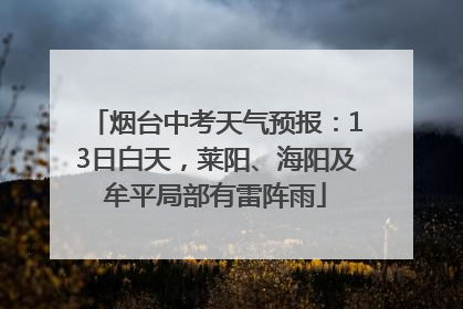 烟台中考天气预报：13日白天，莱阳、海阳及牟平局部有雷阵雨