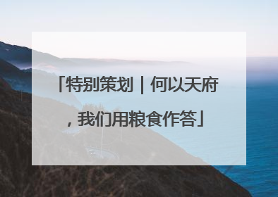 特别策划｜何以天府，我们用粮食作答