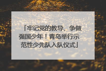 牢记党的教导、争做强国少年！青岛举行示范性少先队入队仪式