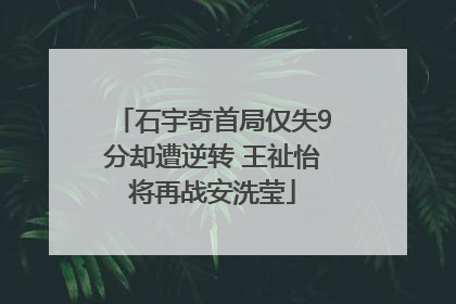 石宇奇首局仅失9分却遭逆转 王祉怡将再战安洗莹