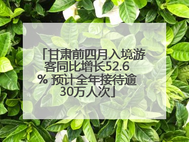 甘肃前四月入境游客同比增长52.6% 预计全年接待逾30万人次