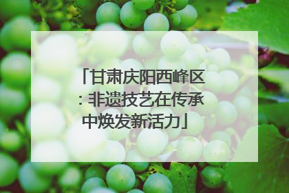 甘肃庆阳西峰区：非遗技艺在传承中焕发新活力
