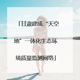 甘肃建成“天空地”一体化生态环境质量监测网络