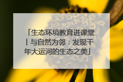 生态环境教育进课堂丨与自然为邻：发现千年大运河的生态之美