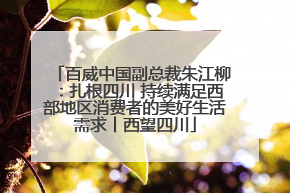 百威中国副总裁朱江柳：扎根四川 持续满足西部地区消费者的美好生活需求丨西望四川