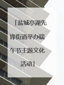 盐城亭湖先锋街道举办端午节主题文化活动