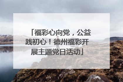 福彩心向党，公益践初心！德州福彩开展主题党日活动
