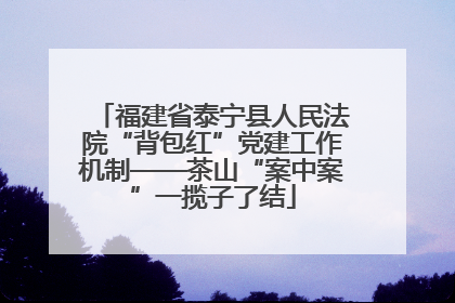 福建省泰宁县人民法院“背包红”党建工作机制——茶山“案中案”一揽子了结