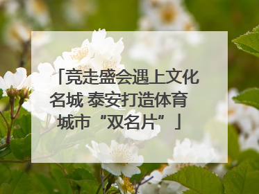 竞走盛会遇上文化名城 泰安打造体育城市“双名片”