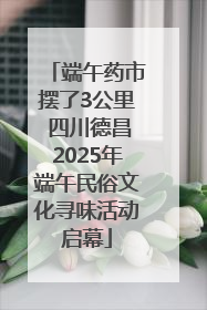 端午药市摆了3公里 四川德昌2025年端午民俗文化寻味活动启幕