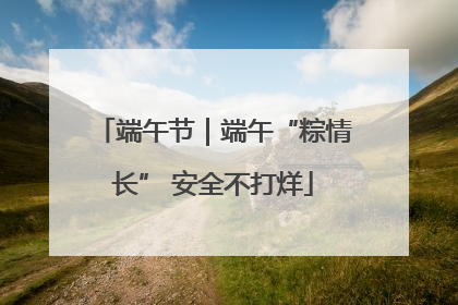 端午节｜端午“粽情长” 安全不打烊