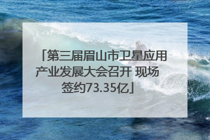 第三届眉山市卫星应用产业发展大会召开 现场签约73.35亿