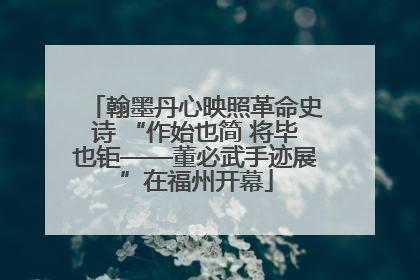 翰墨丹心映照革命史诗 “作始也简 将毕也钜——董必武手迹展”在福州开幕