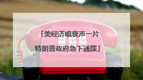 美经济唱衰声一片 特朗普政府急下通牒