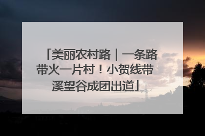 美丽农村路｜一条路带火一片村！小贺线带溪望谷成团出道