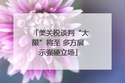 美关税谈判“大限”将至 多方展示强硬立场