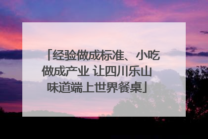 经验做成标准、小吃做成产业 让四川乐山味道端上世界餐桌