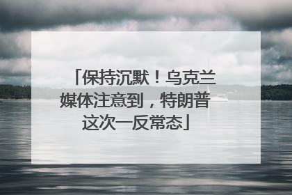保持沉默！乌克兰媒体注意到，特朗普这次一反常态