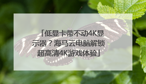 低显卡带不动4K显示器？海马云电脑解锁超高清4K游戏体验