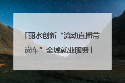 丽水创新“流动直播带岗车”全域就业服务