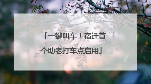 一键叫车！宿迁首个助老打车点启用