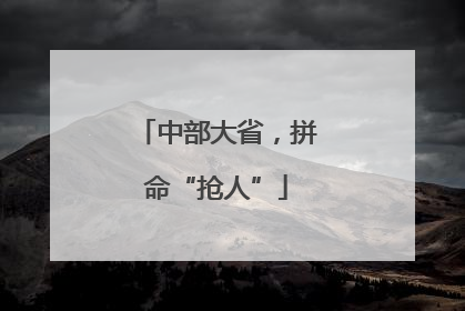 中部大省，拼命“抢人”