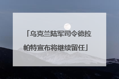乌克兰陆军司令德拉帕特宣布将继续留任