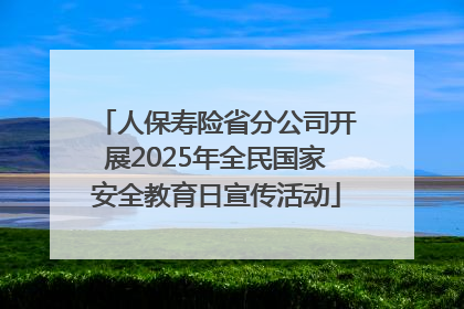 人保寿险省分公司开展2025年全民国家安全教育日宣传活动