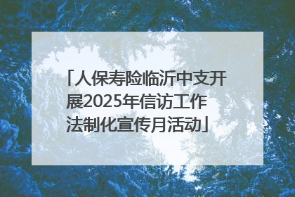 人保寿险临沂中支开展2025年信访工作法制化宣传月活动