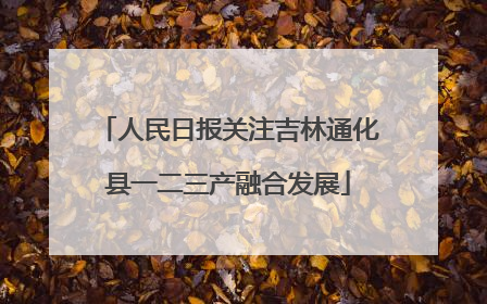 人民日报关注吉林通化县一二三产融合发展