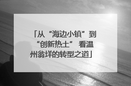 从“海边小镇”到“创新热土” 看温州翁垟的转型之道