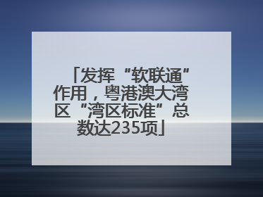 发挥“软联通”作用，粤港澳大湾区“湾区标准”总数达235项