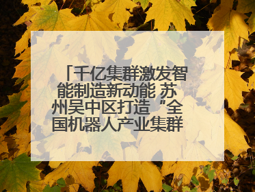 千亿集群激发智能制造新动能 苏州吴中区打造“全国机器人产业集群第一区”