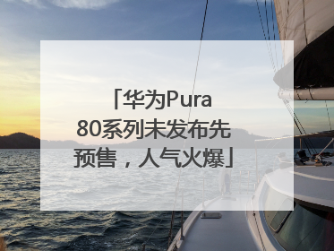华为Pura 80系列未发布先预售，人气火爆
