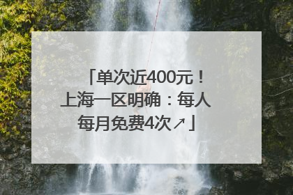 单次近400元！上海一区明确：每人每月免费4次↗
