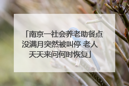 南京一社会养老助餐点没满月突然被叫停 老人天天来问何时恢复