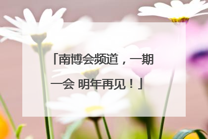 南博会频道，一期一会 明年再见！