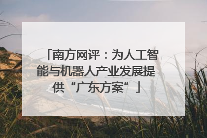 南方网评：为人工智能与机器人产业发展提供“广东方案”