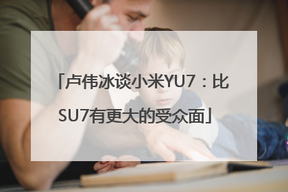 卢伟冰谈小米YU7：比SU7有更大的受众面