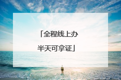 全程线上办 半天可拿证